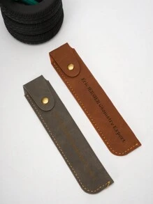 Personalização 1 peça bolsa para caneta de cor sólida, bolsa para caneta de Pu, capa para caneta anti-riscos, brinde publicitário, brinde empresarial, acessórios para dormitório de escritório (sem bolsa para caneta apenas)