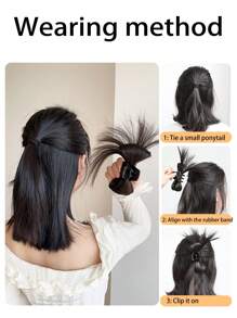 1 PC Messy Bun Claw Clip Hair Bun Women Extension Bun Claw Clip Ponytail Wig, Stylowy wysoki kucyk dodaje objętości, uniwersalny dodatek do włosów na każdą okazję