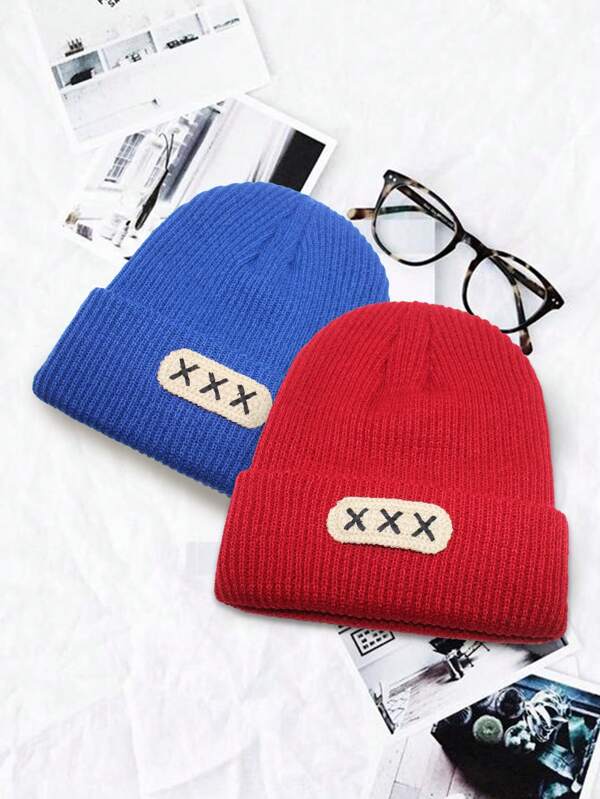 1 szt. Gruba ciepła dzianinowa czapka z ochroną uszu, duży rozmiar, efekt wyszczuplający, odpowiednia do codziennych strojów jesienią i zimą