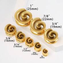 2PCS New Arrival Round Spiral Saddle Plugs For Stretched Lobe Ear Tunnels Gauges Piercing Body Jewelry - Multicolor - View 10