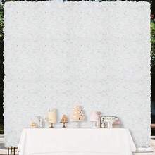 HOHOBLA 10 Pcs White Flower Panels Wall,Artificial Flower Wall Panel, White Flower Backdrop Wall For Home Party Wedding Christmas Festival Photo Backgdrop Decor - 白色 - 查看 4