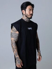 Black Star Oversized Tank Top - màu đen - Xem 2