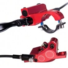 Freni a disco idraulici a quattro pistoni CNC M840 di alta qualità Freni a disco idraulici per mountain bike Freno a disco a doppia faccia Rosso