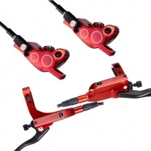 Freni a disco idraulici a quattro pistoni CNC M840 di alta qualità Freni a disco idraulici per mountain bike Freno a disco a doppia faccia Rosso