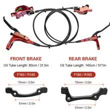 Freni a disco idraulici a quattro pistoni CNC M840 di alta qualità Freni a disco idraulici per mountain bike Freno a disco a doppia faccia Rosso