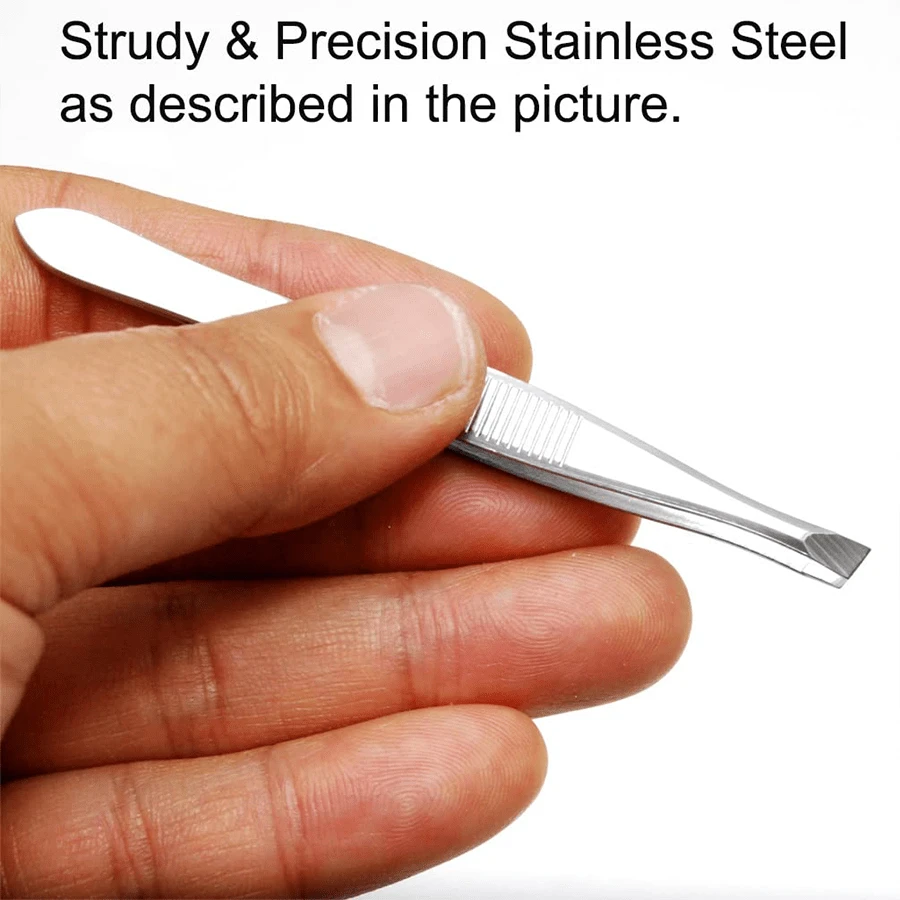 (3 Packs) Slant Tweezers Precision Stainless Steel Slant Tip Tweezers