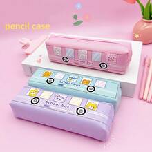 1 hộp bút chì xe buýt hoạt hình, hộp bút chì cao cấp cho học sinh tiểu học, hộp bút chì cực kỳ hấp dẫn, hộp bút chì động vật nhỏ dễ thương, túi thủ công thời trang văn phòng phẩm đơn giản cho cả nam và nữ, bút chì gel, bút bi, thước dây, gọt bút chì, hộp đựng văn phòng phẩm khác nhau, quà tặng ngày lễ - Nhiều màu - Xem 1