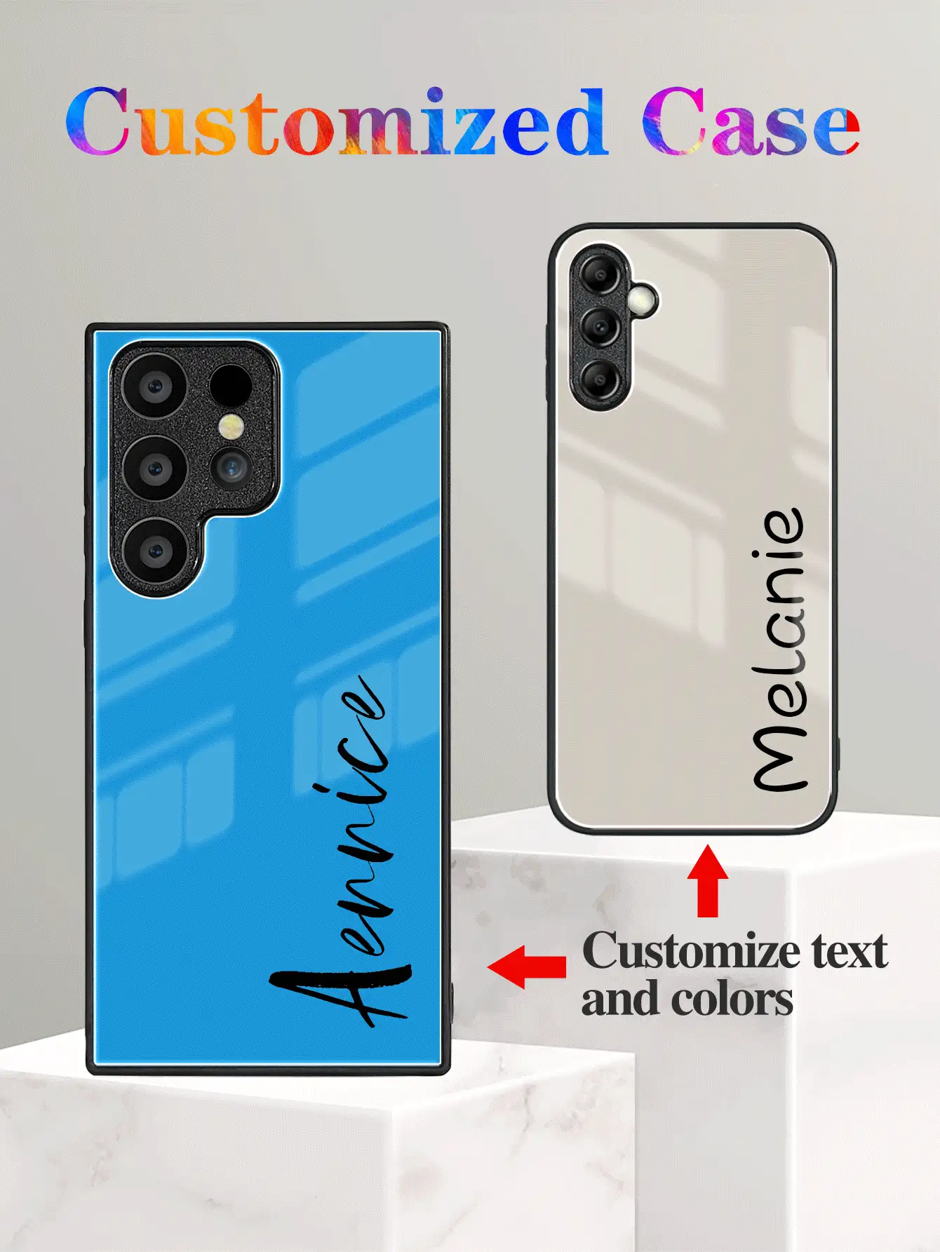 1 Ốp điện thoại tùy chỉnh có chữ ký cá nhân, tên chữ cái nhiều màu, câu ngắn, ốp điện thoại tráng gương trong suốt chống rơi, ốp điện thoại tên tùy chỉnh phù hợp với S22, S23, S24, S25 Ultra, A13, A14, A15, A16, A53, A54, A55, A56, A05, A04 - màu đen - Xem 2