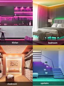 Luci a LED RGB 5050 intelligenti per camera da letto, barra luminosa che cambia colore in sincronia con la musica, con telecomando e controllo tramite app, dimmerabile, per decorazione di casa, festa e Natale