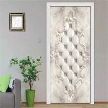 Custom Modern Refrigerator Door Sticker PVC 3D DIY Self-Adhesive Abstract Fashion WallpaperBedroom Kitchen Bathroom Entrance Living Room Art Poster Mural Stickers Home Personalised Stickers