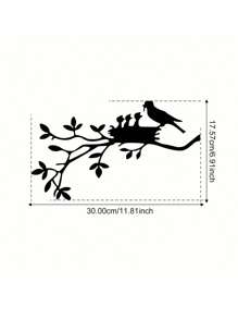 一件叶子和花朵造型的金属鸟壁饰，黑色铁艺工艺品，适合室内外摆放，枝繁叶茂，可用于家居和花园装饰，是女性喜爱的艺术品，也适合房间装饰。 - 彩色 - 查看 13