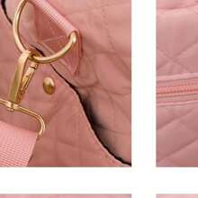 Túi vải thô khắc tên cá nhân, Quà tặng Ngày của Mẹ, Quà tặng ngày lễ cho phụ nữ, Túi đựng đồ ngủ dễ thương cho cô ấy, Túi cuối tuần tùy chỉnh, Túi du lịch, Túi tập thể dục có chữ cái đầu, Túi đựng đồ đi bệnh viện. - Hồng - Xem 3