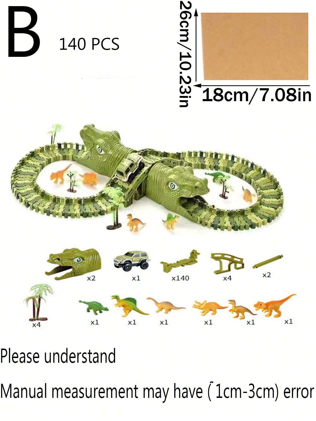 Dinosaur Electric Modular Track Toy, Transformable Playset DIY