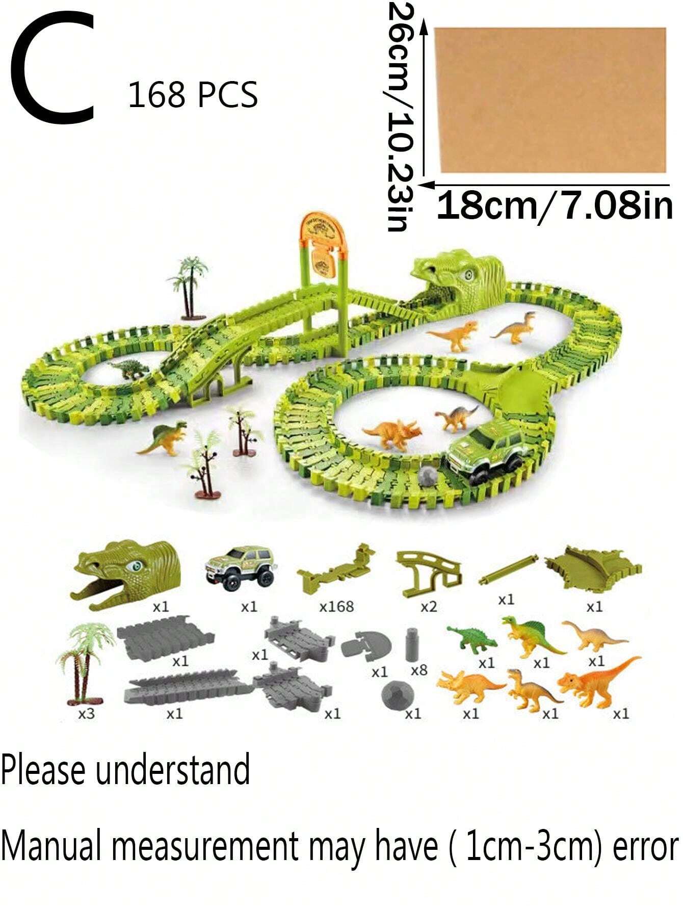 Dinosaur Electric Modular Track Toy, Transformable Playset DIY