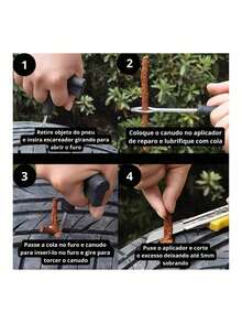 Tire Repair Kit 5 Patches Noodles Durability - 黑色 - 查看 5