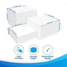 3 Pcs Acrylic Risers For Display, Acrylic Cube Box Nesting Display Risers, Acrylic Food Display Risers Acrylic Boxes Stand Shelf For Catering Dessert Collectibles Jewelry Figures Party - Multicolor - View 2