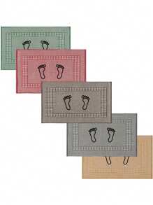 Kit Of 4 Terrycloth Floor Towels With Printed Feet