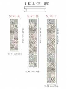 SUPSTICKER 1 Cuộn Miếng Dán Nhà Bếp Phong Cách Bohemian Cổ Điển, Chống Thấm Nước, Chống Dầu, Chống Mài Mòn, Dễ Vệ Sinh, Chịu Nhiệt Độ Cao, Bóc Và Dán, Có Thể Tháo Rời, Có Thể Dán Vào Phòng Khách, Phòng Ngủ, Nhà Bếp Và Phòng Tắm, Cải Tạo, Trang Trí, Có Ba Kích Thước: 11,81X47,24 inch/11,81X94,49 inch/11,81X141,73 inch - Nhiều màu - Xem 7