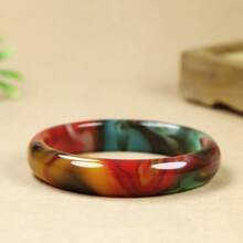 1pc Colorful Faux Jade Bangle, Great Gift - Colorful - View 2
