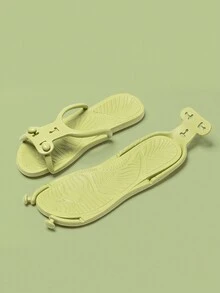 1 双便携式折叠拖鞋，男女通用沙滩凉鞋，适合户外旅行，防水防滑休闲情侣拖鞋，轻便舒适，时尚沙滩 EVA 平底鞋 - 綠色 - 查看 6