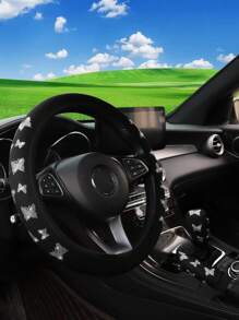 3 件套 MEIKAXIU 闪亮蝴蝶亮片布艺汽车方向盘套、手刹套、换档旋钮套、男女通用汽车配件 - 均碼 - 查看 15