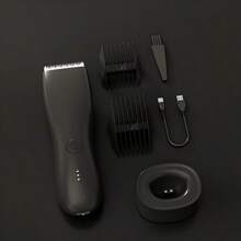 专业体毛修剪器、男士腹股沟和身体修剪器、电动剃须刀、防水比基尼修剪器 - 送给他的最佳礼物 - 黑色 - 查看 11