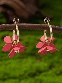 Hoa tai thời trang mùa hè độc đáo cho kỳ nghỉ bãi biển dành cho phụ nữ - Hồng - Xem 4