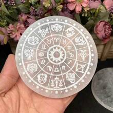 1PC 10CM Natural Crystal Selenite Slice Slab Sun Moon White Gypsum Charging Plate Cleansing Tree Of Life Energy Stone Meditation Divination Fengshui