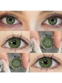 [CDMX Fashion Choice] ¡Lentes de contacto ligeros mixtos de estilo europeo y americano! Lentes con un 38% de alto contenido en agua - anti-UV anti-sequedad (Caribbean Blue/Gold/Caramel Macchiato)  ¡Packs de acaparamiento mensuales, trimestrales y anuales! - Aleatorio -2par - Ver 4