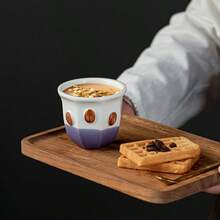 Cốc sứ Espresso 180ml có họa tiết hạt cà phê, mỗi cốc có màu sắc rực rỡ, thiết kế cầm tay để vẽ Latte Art, hoàn hảo cho quán cà phê và phòng trà - Nhiều màu - Xem 4