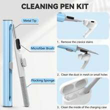 Fashionable Cross-Border Unisex Silicone Protective Case Set Compatible With Apple , Includes Solid Color Case & Cleaning Brush - Baby Blue - View 6