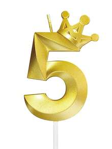 1 件金色皇冠形生日蜡烛带水钻歌剧院风格数字形状蜡烛适合 0-9 岁生日派对蛋糕装饰生日礼物、圣诞节 - 金色 - 查看 15