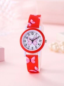 Fashionable New Shell Cartoon Print Butterfly Design Kids/Teens Learning Watch - one-size - View 7