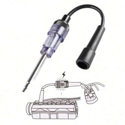 Stylo testeur de bougies d'allumage pour voiture Outil de testeur de bobine d'allumage Détecteur de vérificateur automatique Système d'allumage automobile Système d'allumage automobile. Fonction: 1) Diagnostiquer rapidement les problèmes du système d'allumage, tels que la condition de manque ou d'absence d'étincelle. 2) Tester facilement la continuité du circuit d'allumage à chaque cylindre. 4) L'outil se connecte entre la bougie d'allumage et le fil de la bougie. 5) Idéal pour le dépannage de tous les moteurs à combustion interne. 6) Trouvez les bougies d'allumage sales, les points défectueux, les câbles ou connexions défectueux, etc.