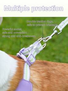 舒适的内衬宠物胸背带，配有可调节肩带，适合中小型宠物 - 黃色 - 查看 6