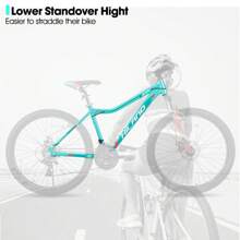 HILAND 26 Inch Mountain Bike For Women, 21 Speed With Lock-Out Suspension Fork, Dual Disc Brakes, Aluminum Frame MTB, Adult Ladies Womens Bike Mens Bicycle - màu xanh lá - Xem 6