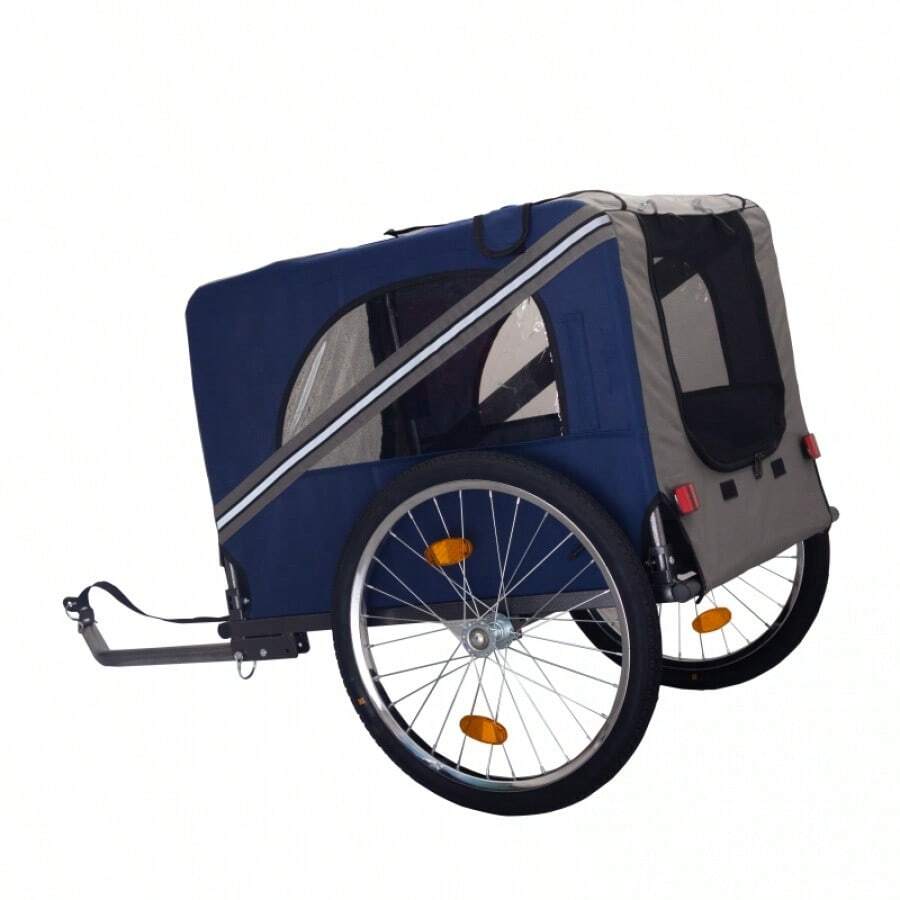 Dog Bike Trailer, Breathable Mesh Dog Cart With 3 Entrances, Safety