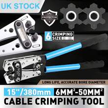 6-50mm² Electric Wire Cable Lug Crimp Tool Terminal Crimper Plier Crimping - Blue - View 7