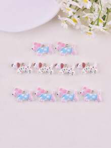 10 件混合风格狗树脂饰品吊坠，适合女士 DIY 珠宝制作 - 彩色 - 查看 7