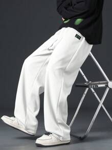 Men's Fashionable Casual Loose Straight Leg Sweatpants - White - View 4