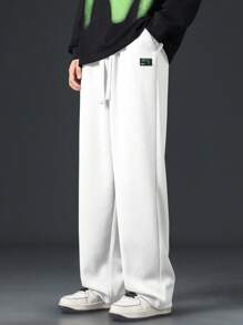 Men's Fashionable Casual Loose Straight Leg Sweatpants - White - View 6