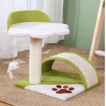 1pc Cột cào & tấm lót 3 tầng nhỏ gọn mới cho mèo, Nhà trên cây bằng vải nhung Sisal cho mèo, Đồ nội thất cho mèo Đồ chơi cho mèo - Nhiều màu - Xem 6