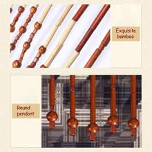 CNCEST Bamboo Beaded Door Curtain - Wooden Curtain Thread Curtain Room Beads Decoration Beaded Curtain Room Divider Window Blind 90 X 175cm - 咖啡+白 - 查看 4