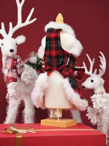 1pc vestido xadrez vermelho de natal para animais de estimação, roupa de outono/inverno para cães e gatos