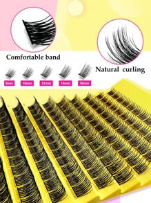 130 CHIẾC C/D-Curl 8-16MM Bộ dụng cụ nối mi tự làm Mi dưới Sách nối mi Mi dày, mềm, từng cụm, tạo nên hàng mi mềm mại, mỏng manh tự nhiên, Y2k Butterfly Elements Thẻ nền màu hồng, Keo dán mi tự làm lâu trôi tại nhà, Dụng cụ tẩy keo tự làm, Nhíp nối mi tự làm (Mi dưới + 50D) - màu đen - Xem 3