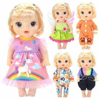 1pc 12 Inch /30 Cm Toy Doll Clothes Toy Figure Accessories Doll Vibrant Rainbow Unicorn Elements Style Children's Gift Fox Collection Polyester Material, With Accessories, Suitable For Dolls/Doll Collectors,24 Inch Doll,Gabby's Dollhouse,Doll>Silicone