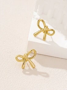 1 Pair Geometric Elegant Simple Bow Stud Earrings, Suitable For All Seasons Valentines - Bow Earrings - View 3