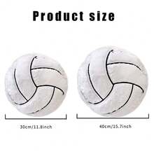 1 件 11.8/15.7 英寸毛绒排球枕头，排球枕头，运动枕头毛绒枕头，运动主题靠垫家居装饰装饰礼物 - 白色 - 查看 3