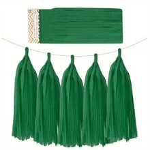 Paquete de 5 guirnaldas de flecos de papel de seda de colores, cinta de flecos de papel para globos, para decoración de bodas, fiestas de cumpleaños, fiestas temáticas, Halloween, Acción de Gracias y otros días festivos - Multicolor - Ver 25