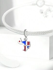 1个镀银Donimiga吊坠饰品，适合女性珠宝DIY手链 - 銀色 - 查看 4